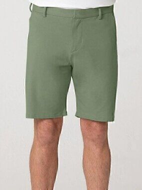 Swet Tailor Mens Deeper Sage Green 8" Inseam Everyday Chino Shorts Size 29